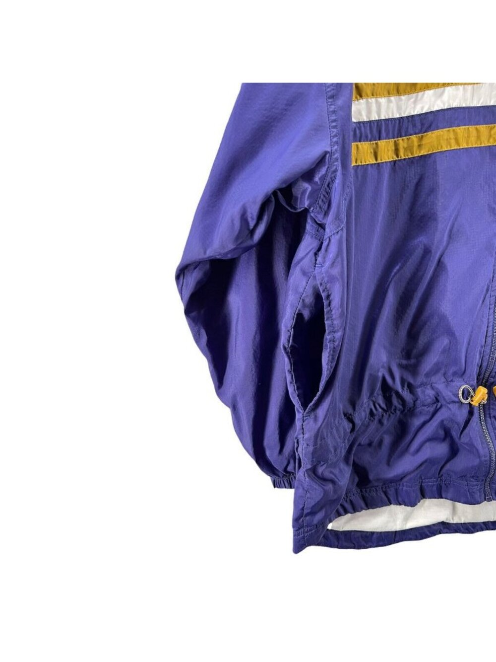 Vintage Nike Windbreaker Jacket L Purple/White/Gold Colorblock Zip-Up - Picture 6 of 10